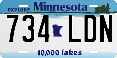 MN license plate 734LDN