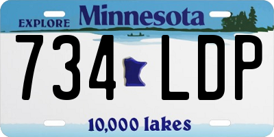 MN license plate 734LDP