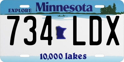 MN license plate 734LDX