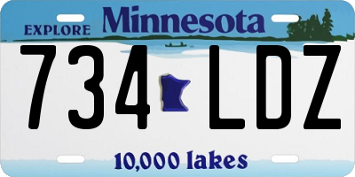 MN license plate 734LDZ