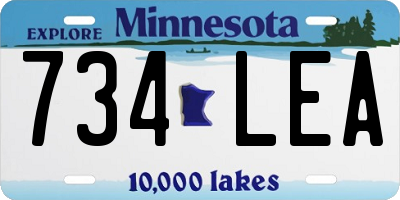 MN license plate 734LEA