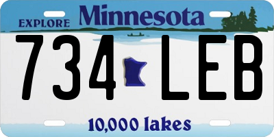MN license plate 734LEB
