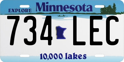 MN license plate 734LEC
