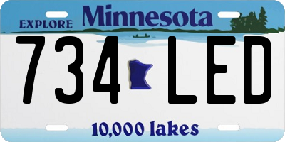 MN license plate 734LED