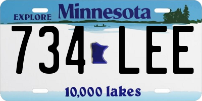 MN license plate 734LEE