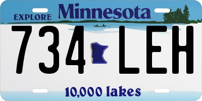 MN license plate 734LEH