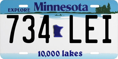 MN license plate 734LEI