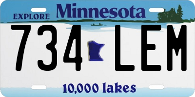 MN license plate 734LEM