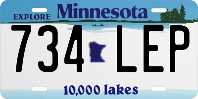 MN license plate 734LEP
