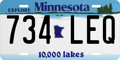 MN license plate 734LEQ