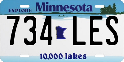 MN license plate 734LES