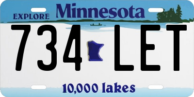 MN license plate 734LET