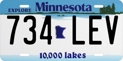 MN license plate 734LEV