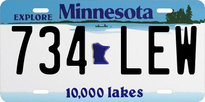 MN license plate 734LEW