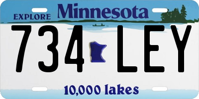 MN license plate 734LEY