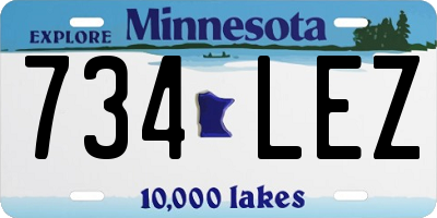MN license plate 734LEZ
