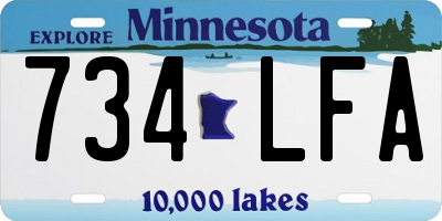 MN license plate 734LFA