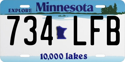MN license plate 734LFB