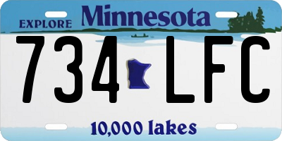 MN license plate 734LFC
