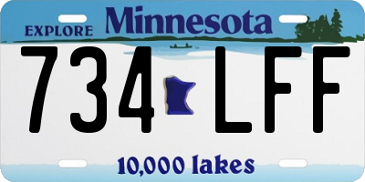 MN license plate 734LFF