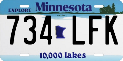 MN license plate 734LFK