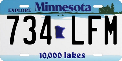 MN license plate 734LFM