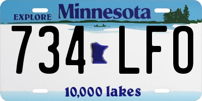 MN license plate 734LFO