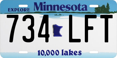 MN license plate 734LFT