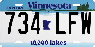 MN license plate 734LFW