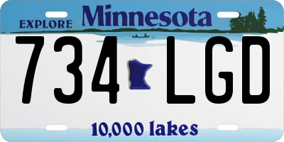 MN license plate 734LGD