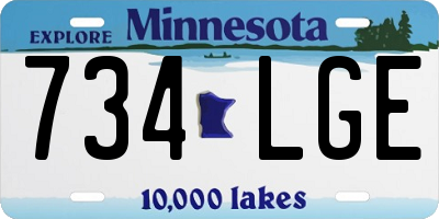 MN license plate 734LGE