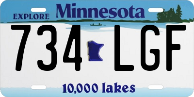 MN license plate 734LGF