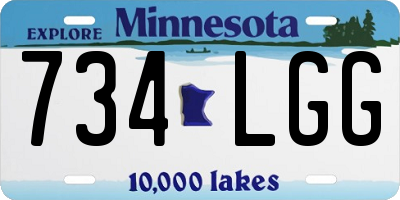 MN license plate 734LGG