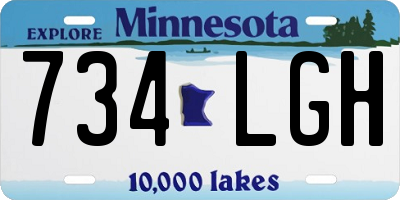 MN license plate 734LGH