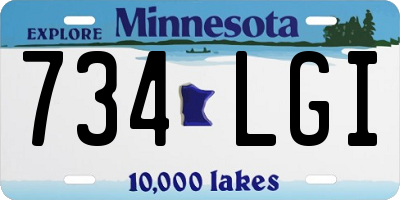 MN license plate 734LGI