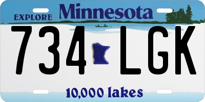 MN license plate 734LGK