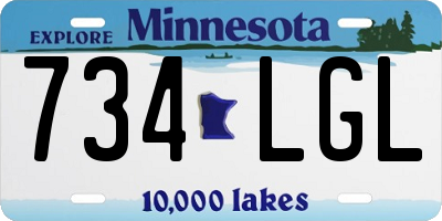 MN license plate 734LGL