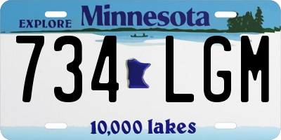 MN license plate 734LGM