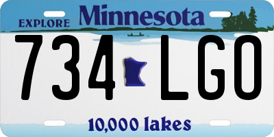 MN license plate 734LGO
