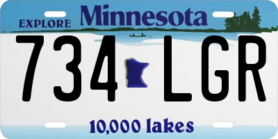 MN license plate 734LGR