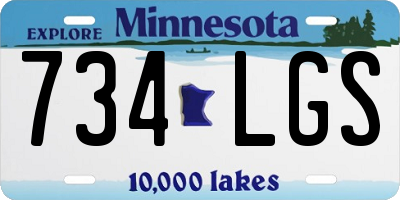MN license plate 734LGS