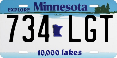 MN license plate 734LGT