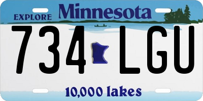 MN license plate 734LGU