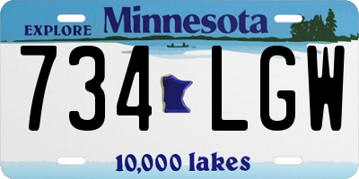 MN license plate 734LGW