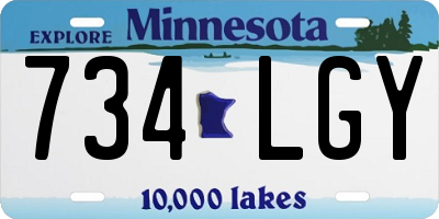MN license plate 734LGY