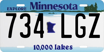 MN license plate 734LGZ