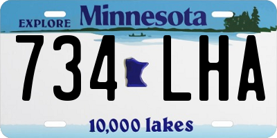 MN license plate 734LHA