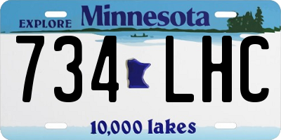 MN license plate 734LHC