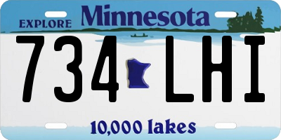 MN license plate 734LHI