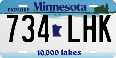 MN license plate 734LHK